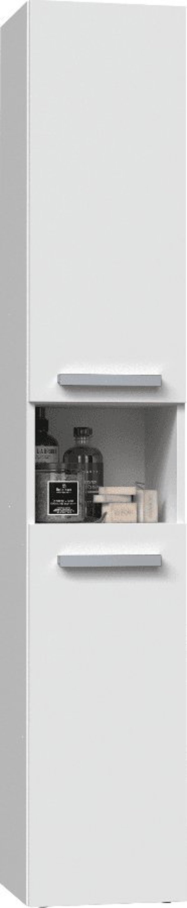 Topeshop Ντουλάπι Μπάνιου Nel I Ραφιέρα Κολώνα, Λευκό Ματ, Ύψος 180cm