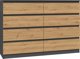 Topeshop Συρταριέρα Malwa M8 8 Συρταριών 140cm, Ανθρακί / Δρυς Artisan, 138x40x97cm