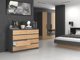 Topeshop Συρταριέρα Malwa M8 8 Συρταριών 140cm, Ανθρακί / Δρυς Artisan, 138x40x97cm
