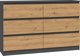 Topeshop Συρταριέρα Malwa M6 120cm με 6 Συρτάρια, Ανθρακί / Δρυς Artisan