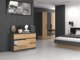 Topeshop Συρταριέρα Malwa M6 120cm με 6 Συρτάρια, Ανθρακί / Δρυς Artisan