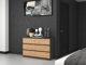 Topeshop Συρταριέρα Malwa M6 120cm με 6 Συρτάρια, Ανθρακί / Δρυς Artisan