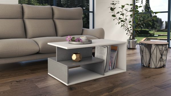 Topeshop Τραπέζι Σαλονιού Prima 90x51x43cm - Σχέδιο Μπετόν