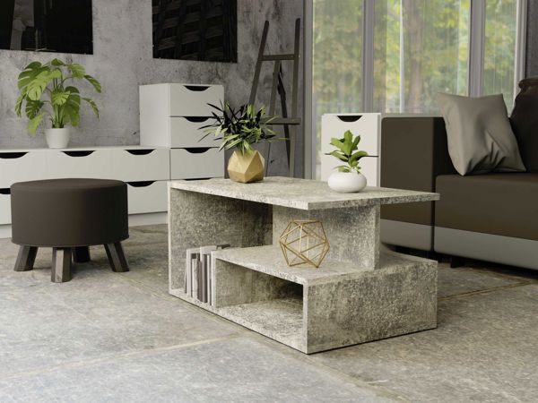 Topeshop Τραπέζι Σαλονιού Prima 90x51x43cm - Σχέδιο Μπετόν