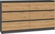 Topeshop Συρταριέρα Malwa M6 6 Συρτάρια 140εκ. Ανθρακί / Δρυς Artisan