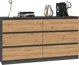 Topeshop Συρταριέρα Malwa M6 6 Συρτάρια 140εκ. Ανθρακί / Δρυς Artisan
