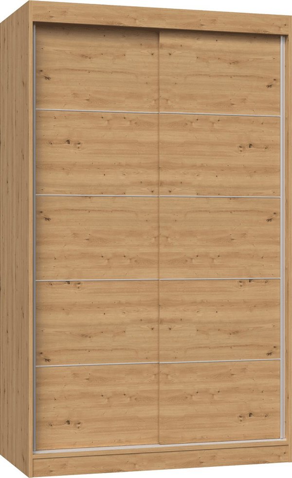 Topeshop Συρόμενη Ντουλάπα IGA 120cm με Πόρτες σε Χρώμα Dab Artisan