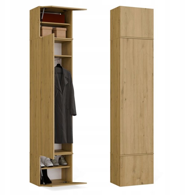 Topeshop Garderoba Szafa HAGA 1SZ dąb Artisan (M-MP-G-HAG-1SZ-ART)
