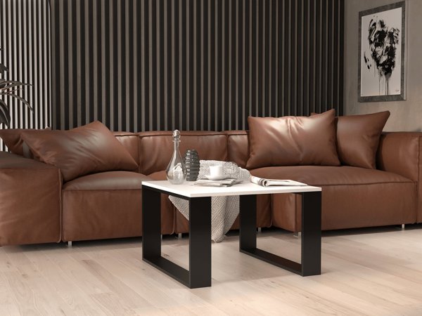 Topeshop ΤΡΑΠΕΖΑΚΙ ΚΑΦΕ ΣΑΛΟΝΙΟΥ LOFT ΜΟΝΤΕΡΝΟ ΜΙΝΙ ΛΕΥΚΟ ΜΑΥΡΟ