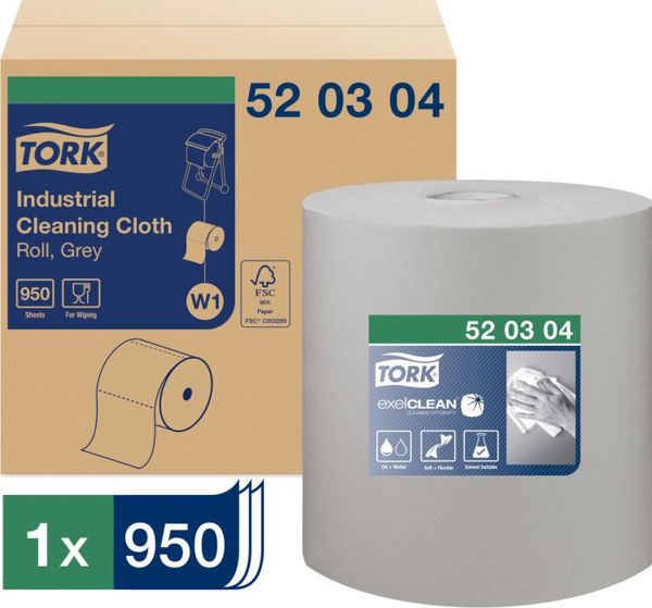 Tork Πανί Καθαρισμού Βιομηχανικής Χρήσης σε Μεγάλο Ρολό, Γκρι, 361m