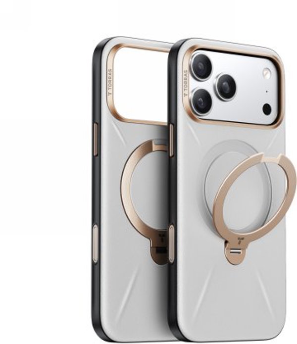 TORRAS QPro Leather - etui do iPhone 17 Pro kompatybilne z MagSafe (pearl gray)