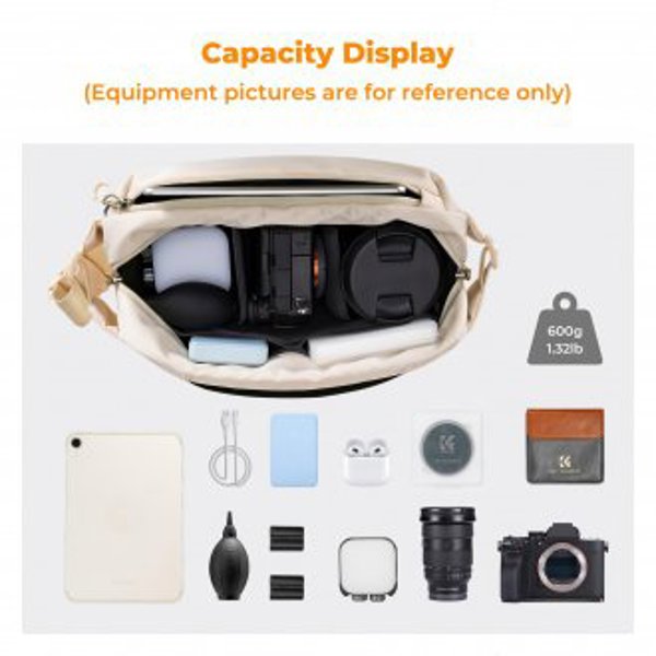 K&F Concept Alpha Sling Bag Τσάντα Φωτογραφικής 10 λίτρα - Μπεζ