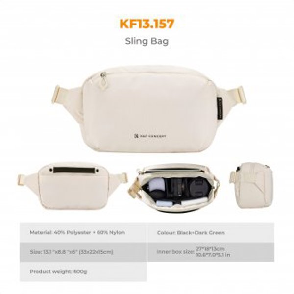 K&F Concept Alpha Sling Bag Τσάντα Φωτογραφικής 10 λίτρα - Μπεζ