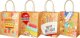 Torba prezentowa kraft 26x32cm z brokatem mix