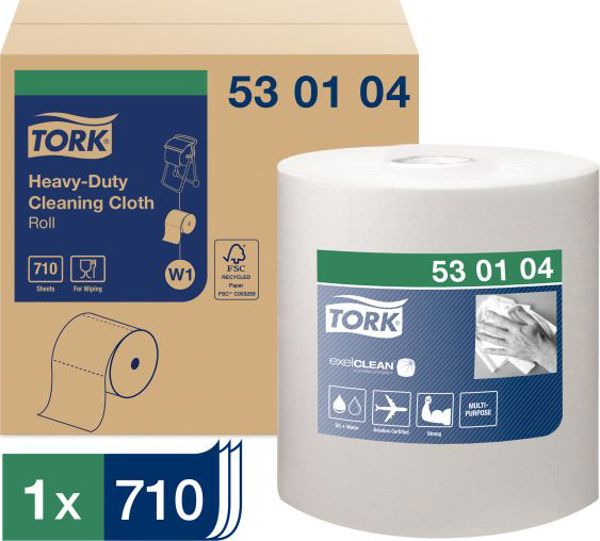 Tork Πολυχρηστικό Υφασμάτινο Καθαριστικό W1, 1-Στρώσης, για Δύσκολες Βρωμιές, Λευκό
