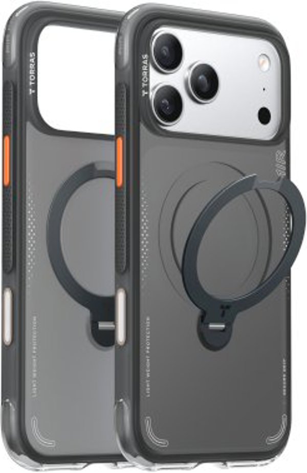 TORRAS Ostand Spin Air - etui do iPhone 17 Pro kompatybilne z MagSafe (shadow black)