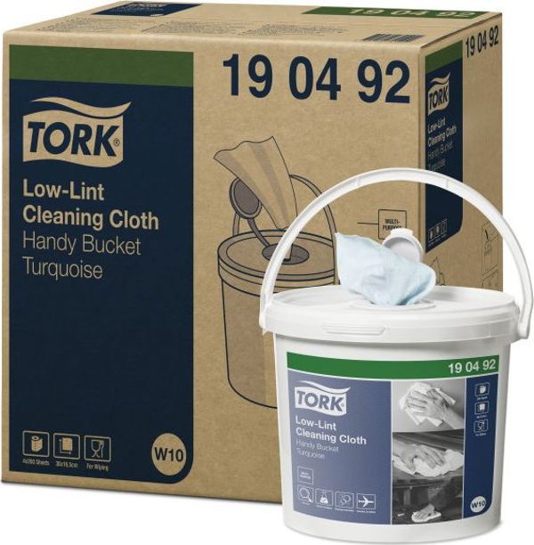 Tork 190492 Υφασμάτινο Πανί Βιομηχανικού Καθαρισμού Premium, Χαμηλής Χνούδιασης, Σιελ, 60m, 4 Τεμάχια