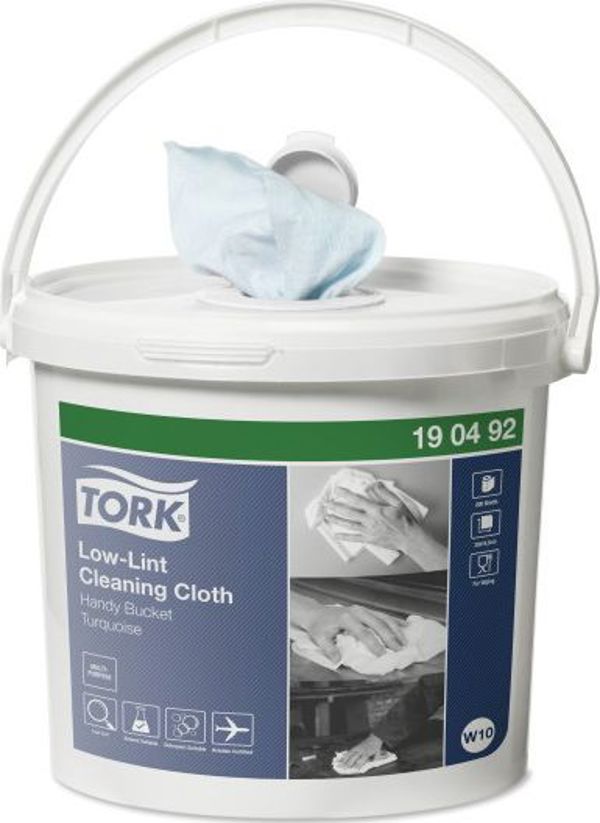 Tork 190492 Υφασμάτινο Πανί Βιομηχανικού Καθαρισμού Premium, Χαμηλής Χνούδιασης, Σιελ, 60m, 4 Τεμάχια