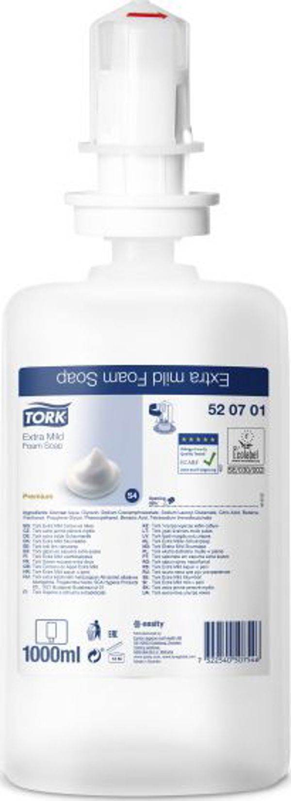 Tork 520701 Αφρώδες Σαπούνι Χεριών, Χωρίς Άρωμα, 1L - Πακέτο 6 Τεμαχίων