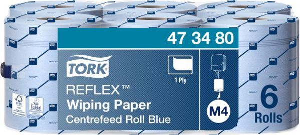 Tork Reflex Χαρτί Καθαρισμού σε Ρολό, 1-Στρώση, M4, Advanced, Μπλε, 7322540756258