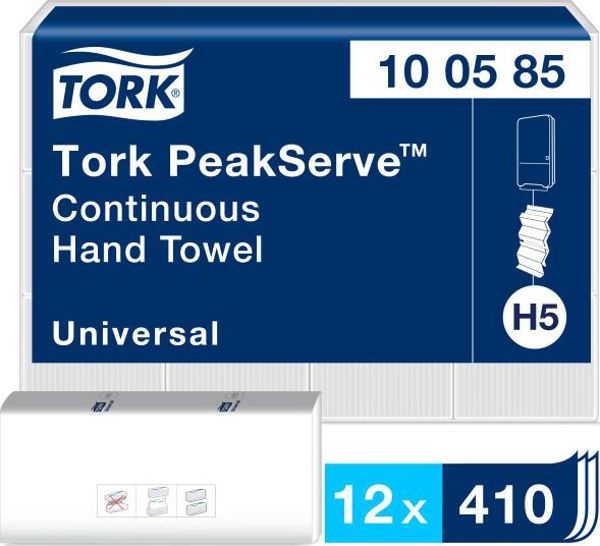Tork Tork PeakServe Continuous - Χαρτοπετσέτα για χώρους με μεγάλη κίνηση, H5 - Λευκό