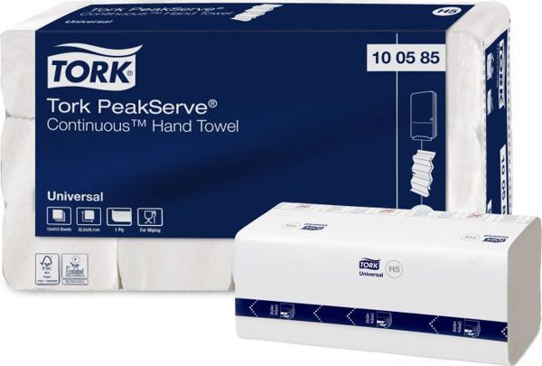 Tork Tork PeakServe Continuous - Χαρτοπετσέτα για χώρους με μεγάλη κίνηση, H5 - Λευκό