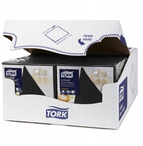 Tork LinStyle Πετσέτες Φαγητού Premium, Μαύρες, 50τμχ