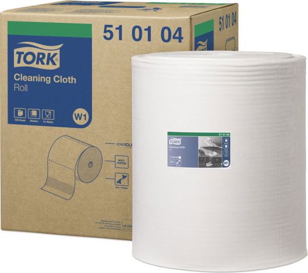 Tork 510104 Πολυλειτουργικό Πανί Βιομηχανικού Καθαρισμού, Ρολό, Λευκό, 380m