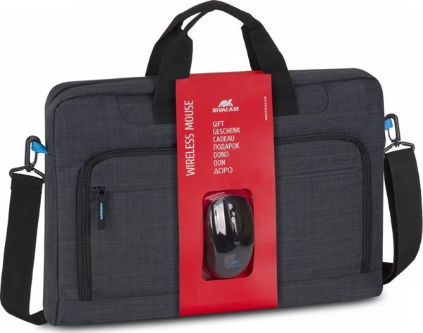 Rivacase 8058 Τσάντα Laptop 17.3" με Ασύρματο Ποντίκι & Ιμάντα Ώμου