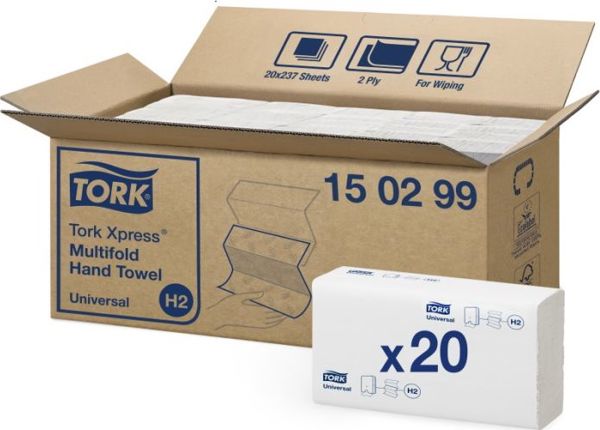 Tork Μαλακές Χειροπετσέτες Τριπλής Αναδίπλωσης, Λευκές, Universal - 7322540723687