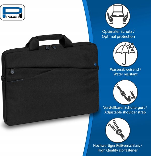 Torba Pedea Torba na notebook Pedea Fashion 13, 3 / 15, 6 / 17, 3 cala (17, 3 cala, czarny / niebieski)