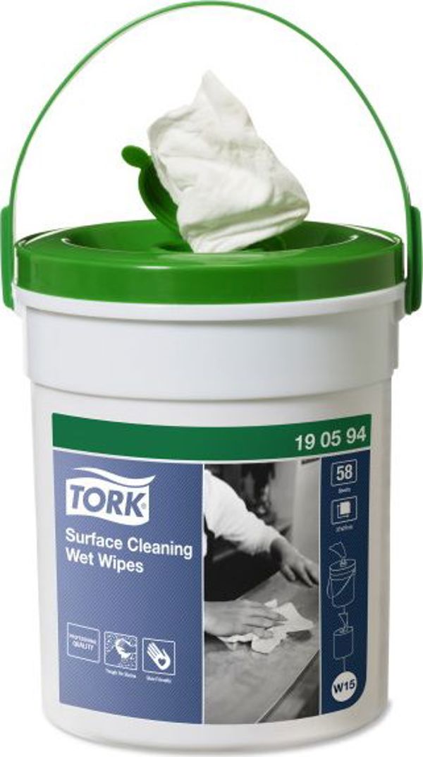 Tork 190594 Πανί Καθαρισμού Premium, Μη Υφασμένο, Χαμηλής Σκόνης, Λευκό, 58 Τεμάχια