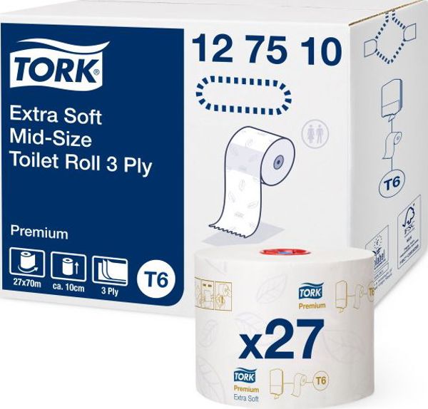 Tork Χαρτί Υγείας για Διανομέα με Αυτόματη Αλλαγή Ρολού, 70m, Λευκό