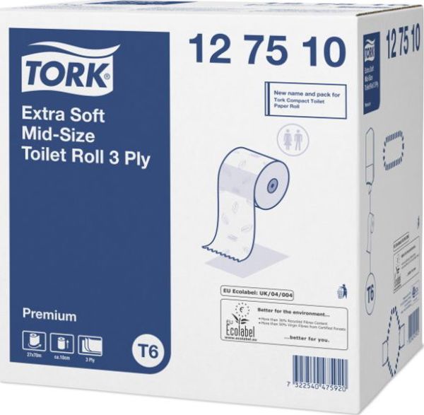 Tork Χαρτί Υγείας για Διανομέα με Αυτόματη Αλλαγή Ρολού, 70m, Λευκό