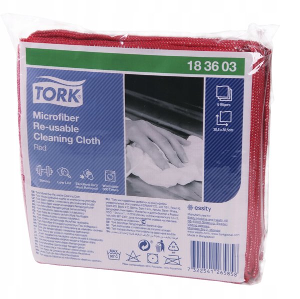 Tork - Πανιά από μικροΐνες πολλαπλής χρήσης - Κόκκινα