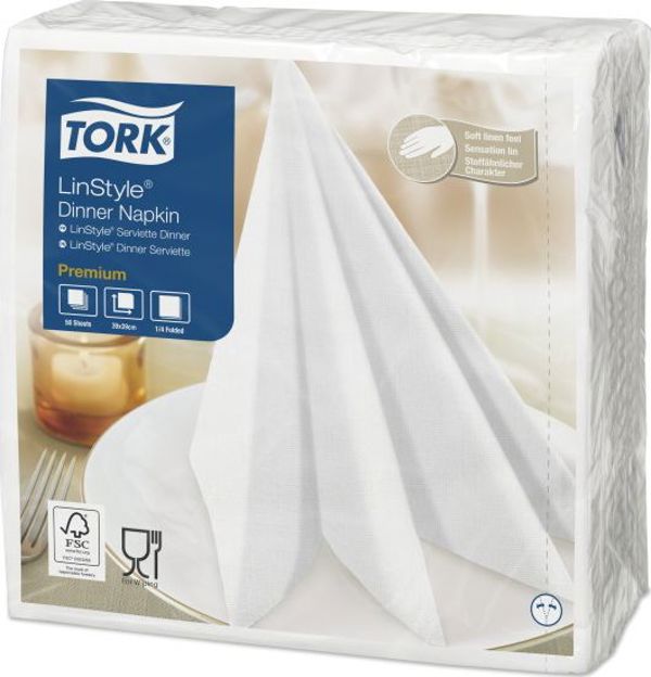 Tork Tork LinStyle - Χαρτοπετσέτες δείπνου, premium - Λευκό 8859024 3133200073950