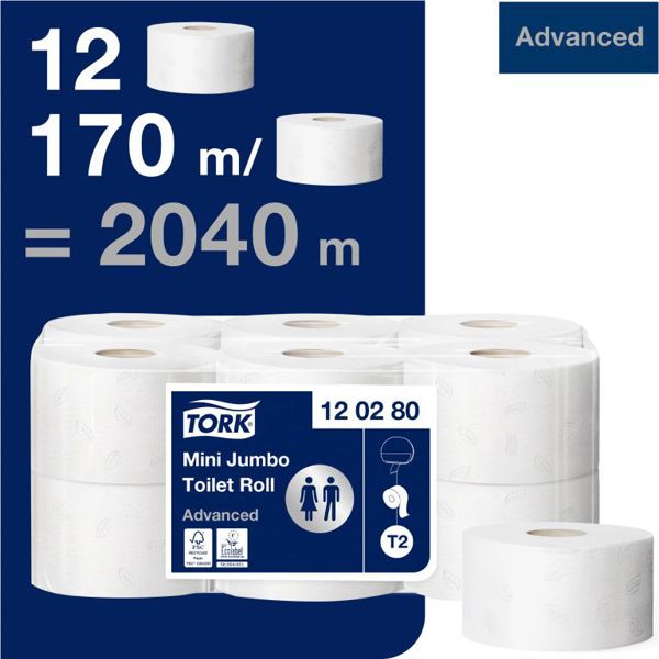 Tork Χαρτί Υγείας Mini Jumbo Advanced, Λευκό, 1 Ρολό