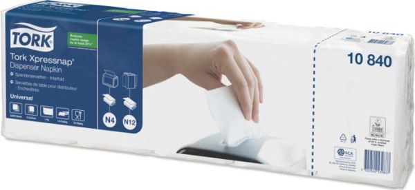 Tork Xpressnap Λευκές Χαρτοπετσέτες Διανομής, 1-Ply, Οικονομικές, 1000 Τεμάχια