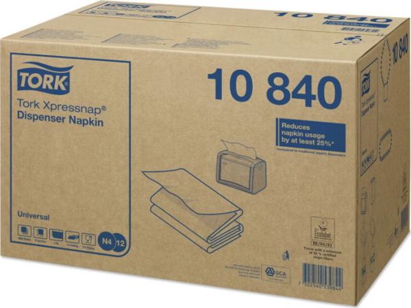 Tork Xpressnap Λευκές Χαρτοπετσέτες Διανομής, 1-Ply, Οικονομικές, 1000 Τεμάχια