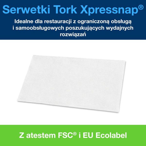 Tork Xpressnap Λευκές Χαρτοπετσέτες Διανομής, 1-Ply, Οικονομικές, 1000 Τεμάχια