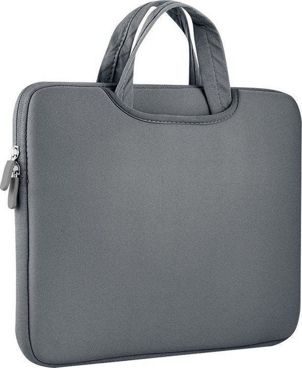 Τσάντα Laptop Hurtel Έως 14'' από Νεοπρένιο, Αδιάβροχη Θήκη Μεταφοράς με Φερμουάρ, Γκρι