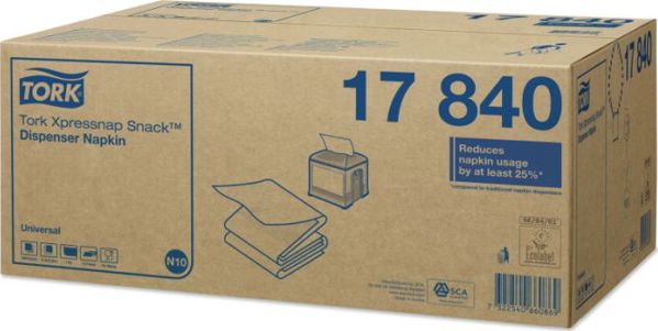 Tork Tork Xpressnap Snack - Χαρτοπετσέτες Dispenser, 1 φύλλο, γενικές - Λευκό 8859019 7322540660852