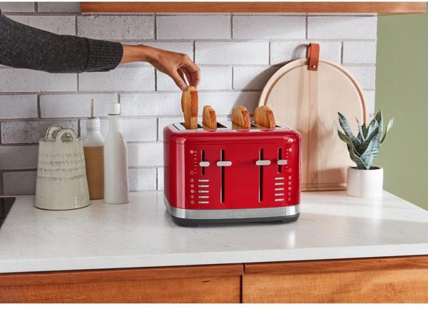 KitchenAid 5KMT4109EER Φρυγανιέρα 4 Θέσεων 1640W, Κόκκινη, από Ανοξείδωτο Ατσάλι