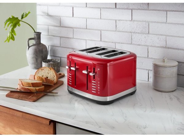 KitchenAid 5KMT4109EER Φρυγανιέρα 4 Θέσεων 1640W, Κόκκινη, από Ανοξείδωτο Ατσάλι