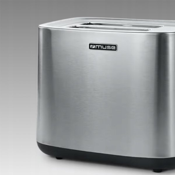 Φρυγανιέρα Muse MS-115BS 2 Θέσεων, Inox/Μαύρο