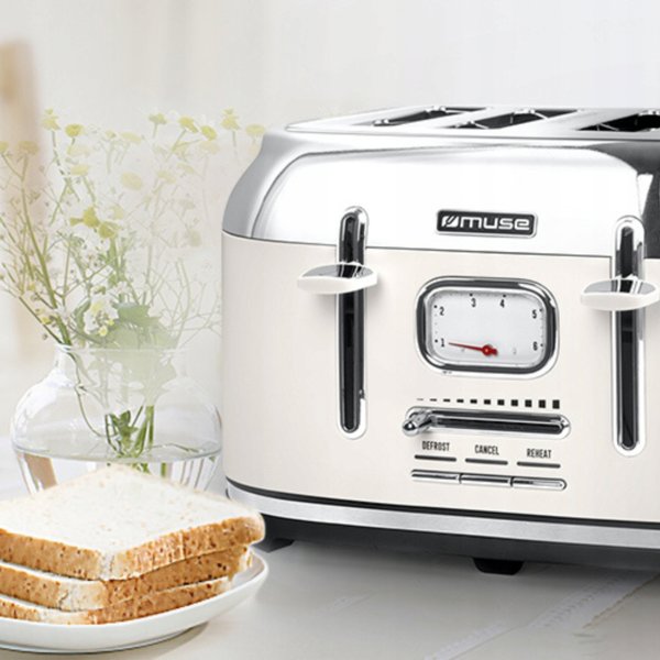 Φρυγανιέρα Muse MS-131SC 1800W, 4 Θέσεων, Ανοξείδωτη