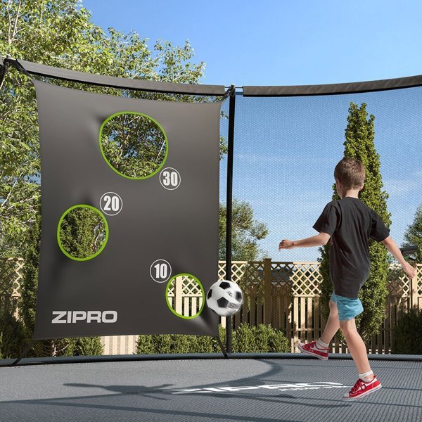 Τραμπολίνο κήπου Zipro Jump Pro Quadro με εσωτερικό δίχτυ 366 x 244 cm + στρώμα στόχου