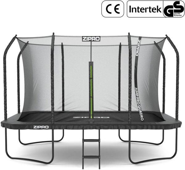 Τραμπολίνο κήπου Zipro Jump Pro Quadro με εσωτερικό δίχτυ 366 x 244 cm + στρώμα στόχου