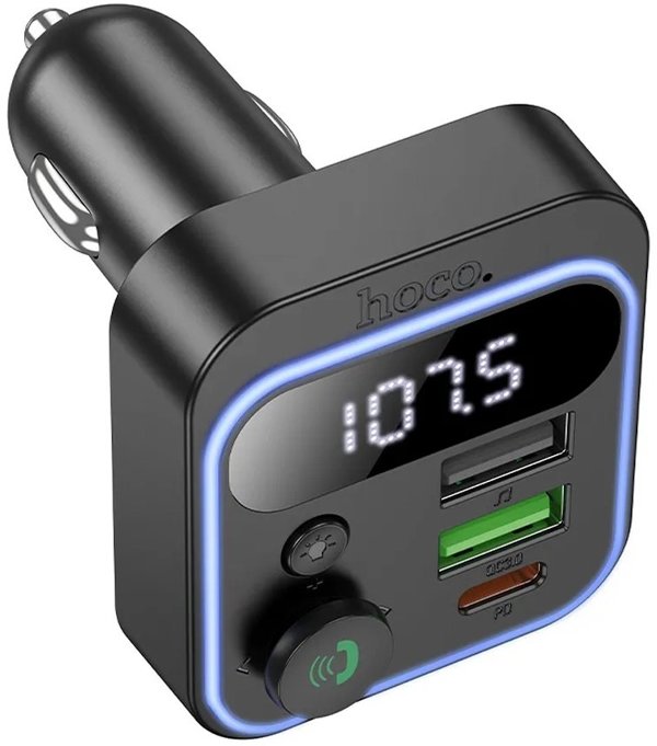 Transmiter samochodowy bluetooth Hoco QC3.0 PD 20W E85 czarny