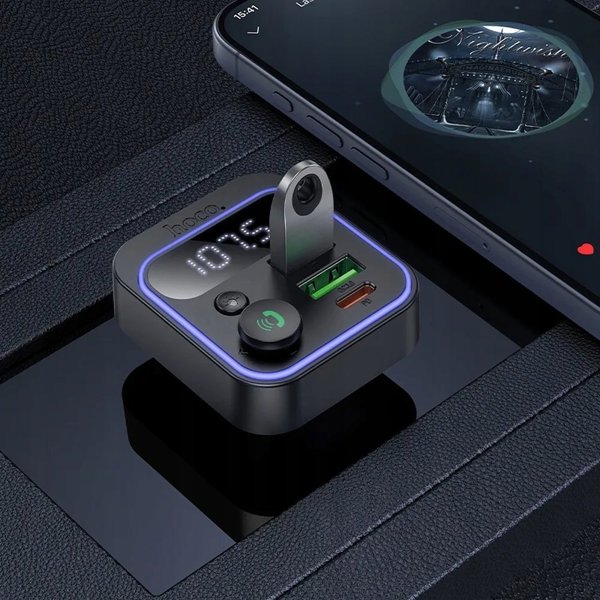 Transmiter samochodowy bluetooth Hoco QC3.0 PD 20W E85 czarny